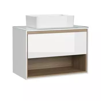 Тумба под раковину Cersanit Louna 80 (SP-SZ-LOU80-BL/Wh) со столешницей