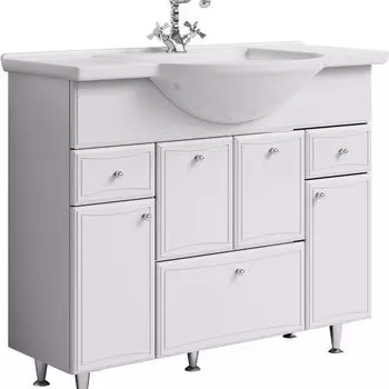 Тумба под раковину с корзиной Aqwella Барселона 105 Белый (Ba-L.01.10.К)