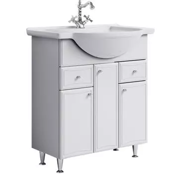 Тумба под раковину с корзиной Aqwella Барселона 85 Белый (Ba-L.01.08.К)