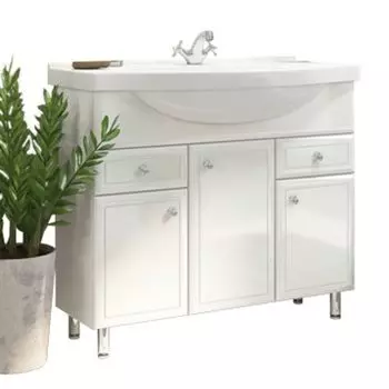 Тумба с раковиной Comforty Сочи 100 белый (4134582)