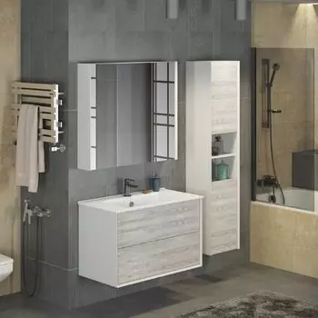 Тумба с раковиной Comforty Женева 90 дуб белый