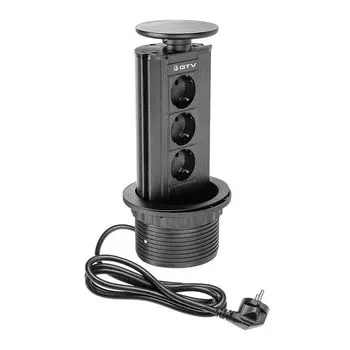 Удлинитель SHUKO 2 метра 3 гнезда черный