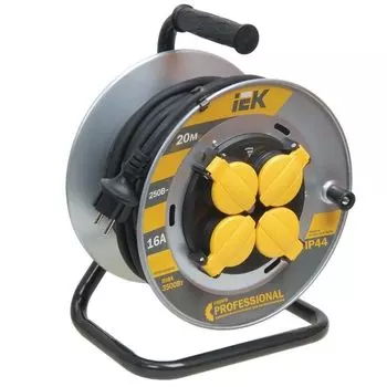 Удлинитель силовой на мет. катушке 4 места 20м с заземл. 16А IP44 с термозащ. КГ 3х1.5