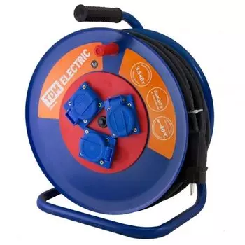 Удлинитель силовой на метал. катушка, 3 места 30м КГ 3х2,5