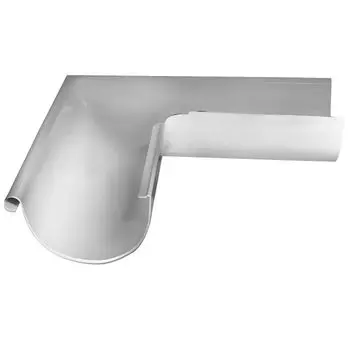 Угол желоба внешн. Ø125, 90град. (RAL 9003-0,6) белый
