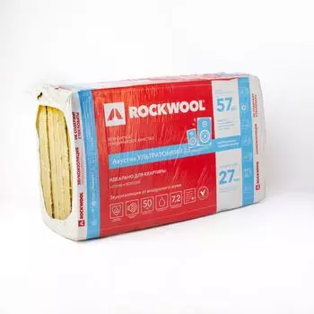 Утеплитель Rockwool Акустик Ультратонкий 60 кг/м³ 35λ (1000х600х27мм) 12 шт/уп