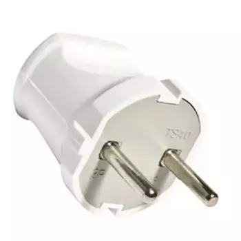 Вилка б/з 6А белая UNIVersal