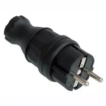 Вилка каучук с/з прямая IP44 IEK