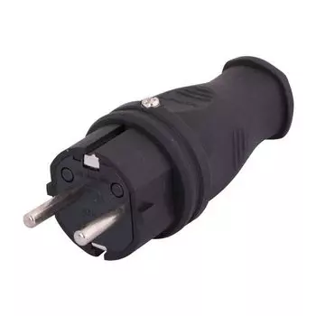 Вилка каучук с/з прямая IP44 Lezard