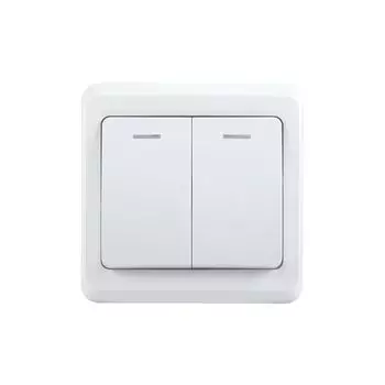 Выключатель двухклавишный 10А с индикатором ВЕГА (белый) IEK