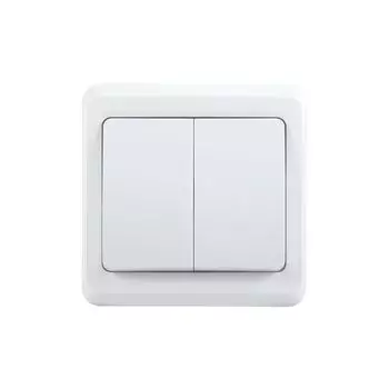 Выключатель двухклавишный 10А ВЕГА (белый) IEK