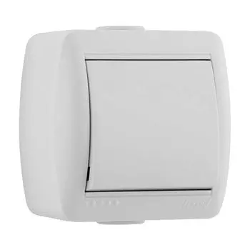 Выключатель одноклавишный белый 10А Ната Lezard