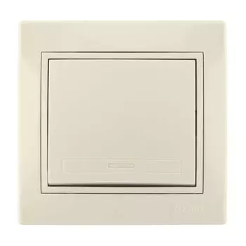 Выключатель одноклавишный бежевый 10А МИРА LEZARD