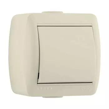 Выключатель одноклавишный бежевый 10А Ната Lezard