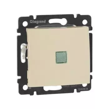 Выключатель одноклавишный с подсветкой слоновая кость 10А Valena Legrand