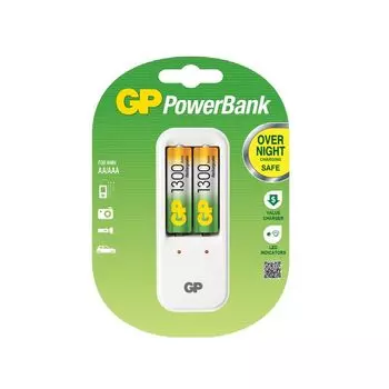 Зарядка стандартная PB410 для АА и ААА аккумуляторов и 2 аккумулятора 130AAHC AA в клемшеле (артикул: GP PB410GS130-2CR2 /10)