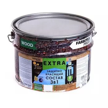 Защитно-красящий состав 3в1 Farbitex Profi Wood Extra ваниль, 9 л