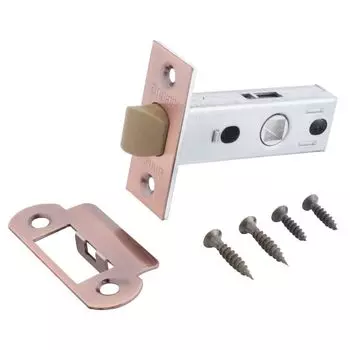 Защёлка Аллюр Арт ст медь пластик торцевая планка 25мм без ручек L45-8-P