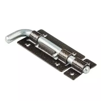 Засов накладной 115х63 мм, антик бронза круглый Г-образный ЗД-03