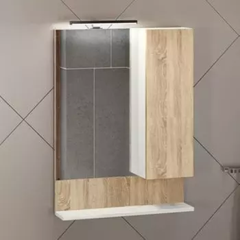 Зеркальный шкаф Comforty Рига 60 дуб сонома