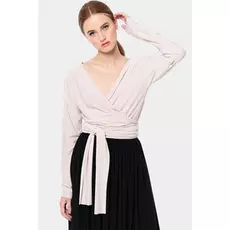 Бежевый топ с запахом