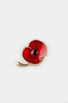 Брошь Красный цветок