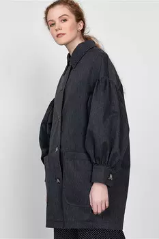 Джинсовая куртка с объемными рукавами