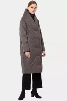 Коричневое пальто "кокон"