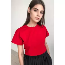 Красная футболка из плотного хлопка свободного силуэта