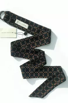 Оригинальный черный с орнаментом аксессуар - пояс или повязка на голову