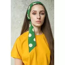 Оригинальный зеленый в крупный горох аксессуар – пояс или повязка на голову