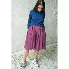 Розовая юбка солнце в горошек на резинке