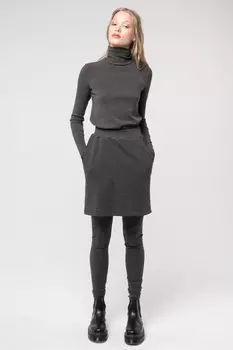 Серая трикотажная юбка-мини из футера