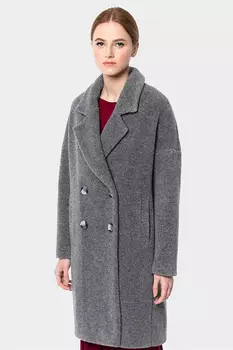 Темно-серое пальто свободного силуэта