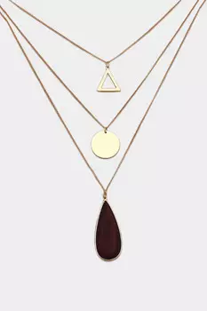 Трехъярусное колье с каплей