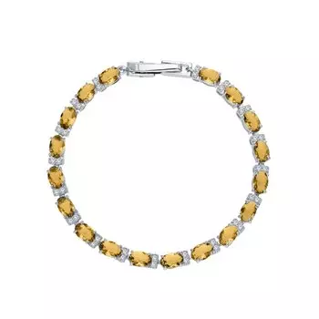 Браслет с фианитами и султанитами синтетическими