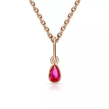 Детская золотая подвеска с рубином выращенным