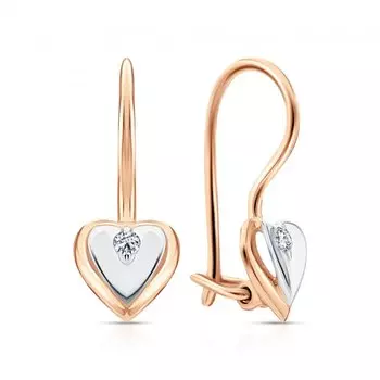 Детские золотые серьги с бриллиантами