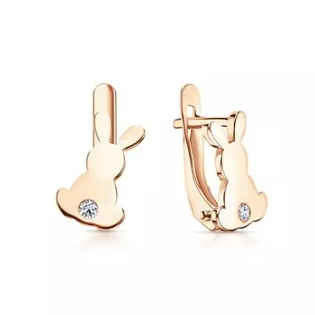 Детские золотые серьги с бриллиантами