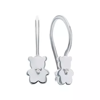 Детские золотые серьги с бриллиантами