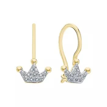 Детские золотые серьги с бриллиантами