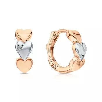 Детские золотые серьги с бриллиантами