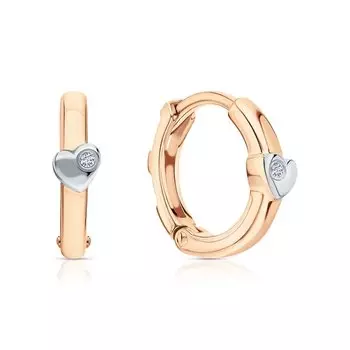 Детские золотые серьги с бриллиантами