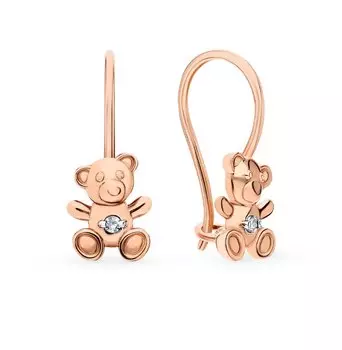 Детские золотые серьги с бриллиантами