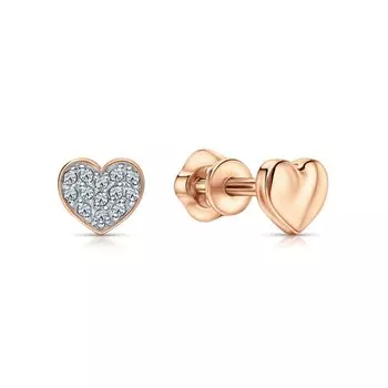 Детские золотые серьги с бриллиантами