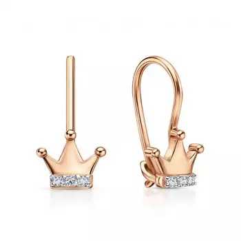 Детские золотые серьги с бриллиантами