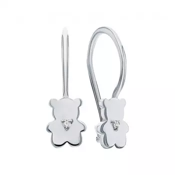 Детские золотые серьги с бриллиантами