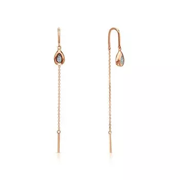 Детские золотые серьги с бриллиантами природными