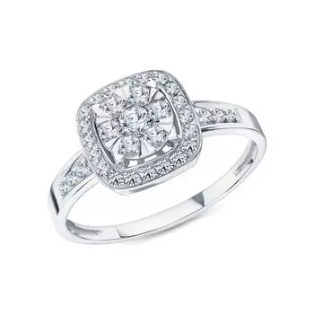 Платиновое кольцо с бриллиантами природными