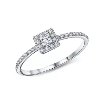 Платиновое кольцо с бриллиантами природными